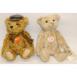 Two Steiff teddy bears: 'Schlaubarger' teddy bear, russet mohair, in flat cap, scarf and glasses,