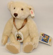 Steiff Margarete Steiff 150 Anniversary teddy bear, white mohair, H28m