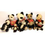 Collection of c.1940s-1960's British Panda teddy bears