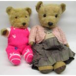 Chiltern c1940/50's teddy bear in blonde mohair, with glass eyes, jointed arms and legs swivel