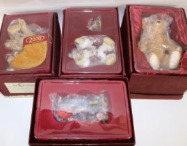 Four boxed Steiff by Enesco bears, including, 'PB28 100th Anniversary Bear' , 'Harlequin' bear