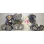 Four Charlie Bears, including Anniversary Carol, Star, Luna and Candy. Designed by Isabel Lee (4)