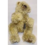 Large modern jointed blonde mohair teddy bear by Speedy Bears (Germany), designed by Manuela Rix,