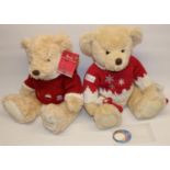 Two Harrods Christmas teddy bears: Oscar 2008, and Maxwell 2009