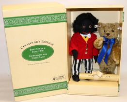 Steiff Jolly Golly & Bear Set, 1996. Limited edition 90/1500, H34cm and 30cm. Boxed with certificate