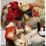 Various modern collectable teddy bears and soft toys, incl. TY, Harrods Millennium Bear, Gund,