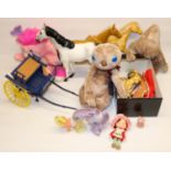 Group of 1980s toys incl. two E.T. Extra Terrestrial soft toys, pink Popple, three My Little Ponies,