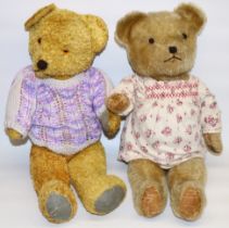 Two mid C20th British teddy bears, both H58cm