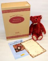 Steiff Burgundy Teddy Bear, British Collectors. Limited edition 314/3000, 1998, H40cm. Boxed with