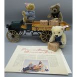 Steiff Delivery Cart with Teddy Bears, limited edition/2000, boxed with certificate