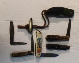 Six pocket knives inc. Webley folding knife, Holland souvenir knife, etc. (6)