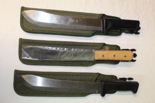 Pair of J.Adams Ltd of Sheffield butchers knives with plastic handles and a Taylors Eyewitness