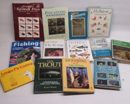 Assorted collection of books relating to fly fishing covering flies, Trout fishing, Trout flies,