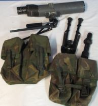 Greenkat spotting scope with tripod, rifle bipod, Single point red dot, two military pouches