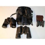 Carl Zeiss 10x50 binoculars in black carry case, Swift Compact MK III 8X20 binoculars in leather