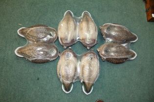 Set of four as new Mallard Drake 16" with detachable head decoys and a set of 4 Mallard Hen 16" with