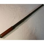 Four draw wood and brass telescope