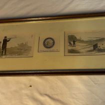 Set of five plates relating to shooting including cpt Bogardus American championship for glass