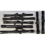 Collection of air rifle scopes inc. Green Kat, Nikko Stirling, Hunter, etc.