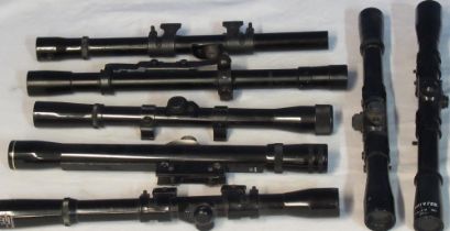 Collection of air rifle scopes inc. Green Kat, Nikko Stirling, Hunter, etc.