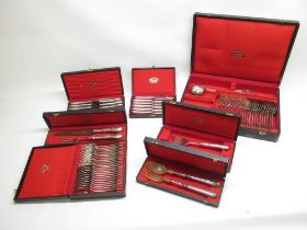 Collection of boxed Orfevrerie Christofle silver plated cutlery incl. carving set, salad servers,