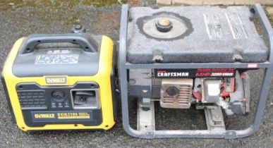 Dewalt DXIJ 2200 inverted generator (1800 running watts) and a Sears craftsman 6.5HP 325 watt