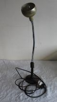 Robert Welch for Lumitron Flexi-Lamp, black circular base with green shade, H72cm max A/F