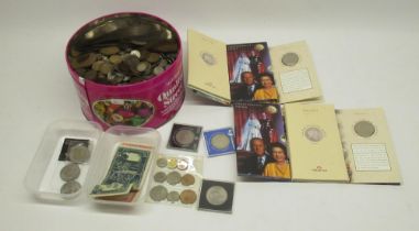 Mixed GB copper and cupro nickel pre-decimal coinage together with a selection of commemorative