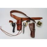 Armi San Marco Colt .45 replica with 4 inch barrel and quality leather gun belt and holster together