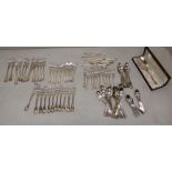 Mid C20th Belgian 86 piece matched silver plate cutlery set, principal maker B. Wiskemann, in