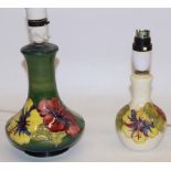 Two Moorcroft Hibiscus table lamps, H21cm and H26cm (2)