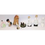 Six Royal Doulton figures - Bedtime HN1978, Darling HN1985, Sara HN3219, Images - Amen HN4021,