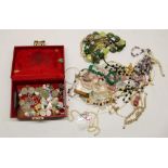 Selection of costume jewellery and misc. coins