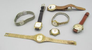 Tissot ladies gold plated hand wound wristwatch D17.3mm, 1970's Everite ladies gold plated hand