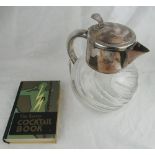 Foreign white metal mounted clear glass jug, H26cm and the Savoy Cocktail Book, (2)