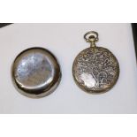 Exact Art Nouveau period keyless wound and set pocket watch, with Swiss cylinder movement and