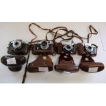 Zeiss Ikon Contaflex camera with leather case, Carl Zeiss Contaflex with f2.8 45mm lens in case,