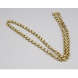 9ct yellow gold belcher chain necklace, stamped 9kt, 58cm, 44.9g