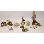 Group of mixed collectable animal figures, incl. Royal Worcester Old English puppy figure modelled