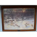 "The Shortening Winter's Day" framed print by J Farquharson (82.2x60.5cm) and a Vulcan bomber