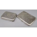 Hallmarked Sterling silver card holder with engraved foliage detail, and a hallmarked Sterling
