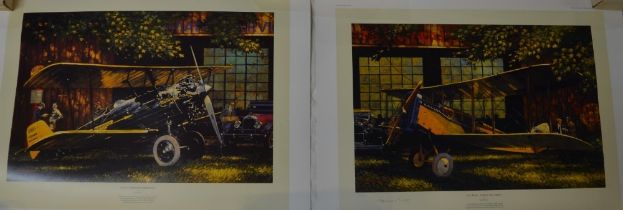 Two unframed high quality aviation prints by Barry Rowe to include "Early Morning Briefing" and US