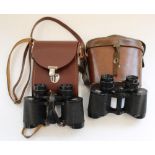 Two pairs of Carl Zeiss Jena Jenoptem 8x30 binoculars in leather cases
