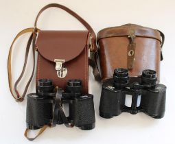 Two pairs of Carl Zeiss Jena Jenoptem 8x30 binoculars in leather cases