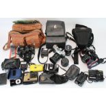 Selection of cameras and equipment incl. Canon EOS 500 with 35/80 mm zoom lens, EOS 10 with 35/