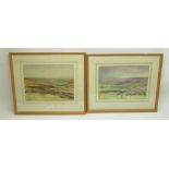 Alec Wright (British 1900-1981); 'Westerdale and Kildale' pair of watercolours, signed inscribed
