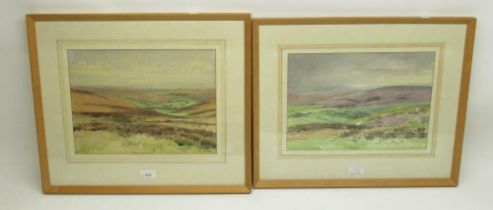 Alec Wright (British 1900-1981); 'Westerdale and Kildale' pair of watercolours, signed inscribed