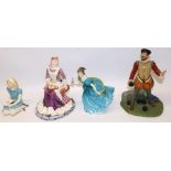Four Royal Doulton figures - Margaret of Anjou HN4073 ltd 219/5000, Alice HN2158, Plymouth Hoe