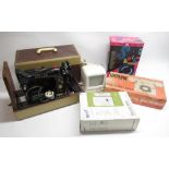 Boxed Singer electric sewing machine , boxed Sheila telephone, boxed telephone with signal bulb,