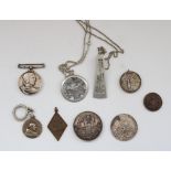 Selection of civilian medals, awards and enamel badges incl. Voluntary Medical Service medal,
